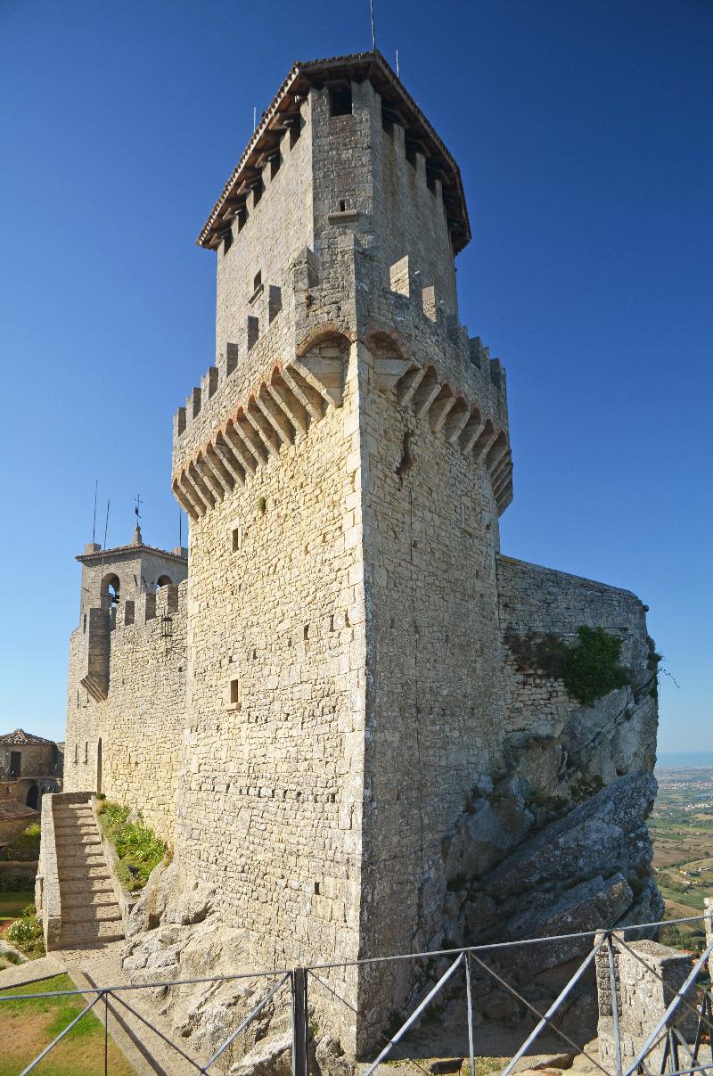 San Marino,Guaita tower,medieval tower,San Marino tower,medieval architecture,old architecture,old tower,La Rocca,Guaita fortress,heritage,fortification