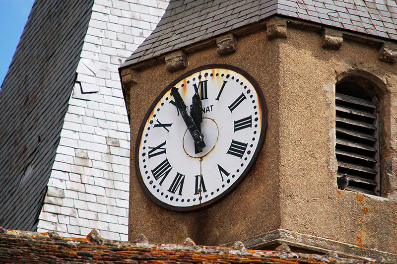 clock in old french town,old clock tower,Burgundy,France